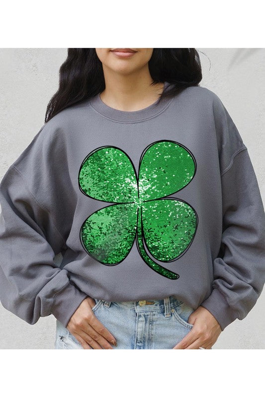 Shamrock St Patrick's Day Graphic Fleece Sweatshirt